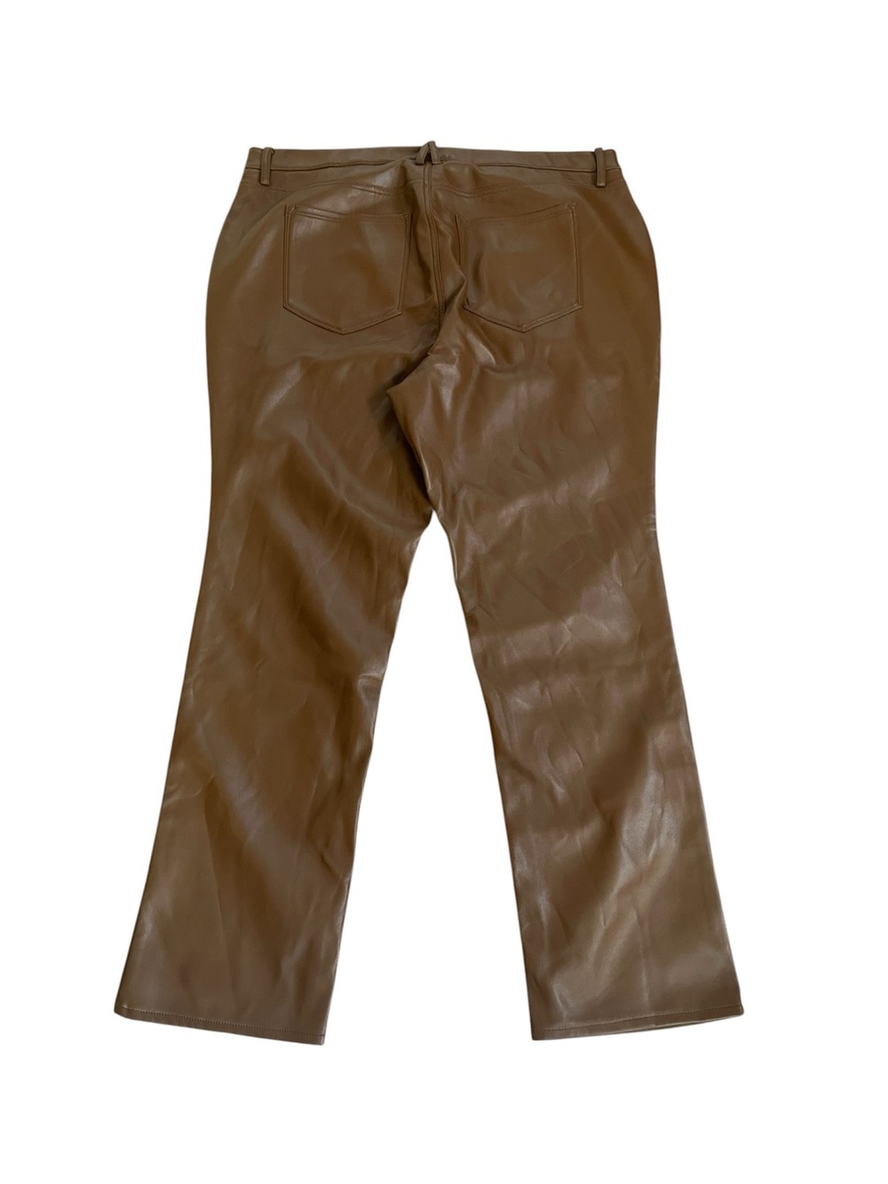 Good American Good Icon Better Than Leather High Rise Burnt Caramel Boot Pants - Picture 5 of 16